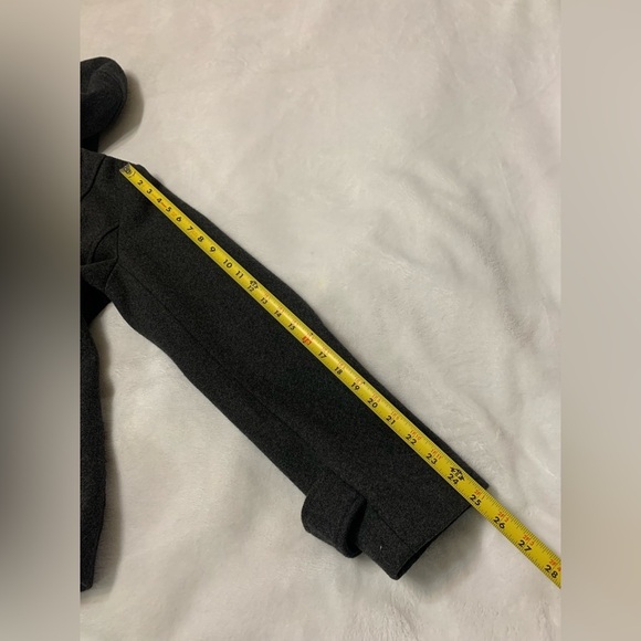 Net Collection Women's Stylish Pea Coat Jacket Hood Pockets Gray Wool Size 8 - Picture 6 of 9